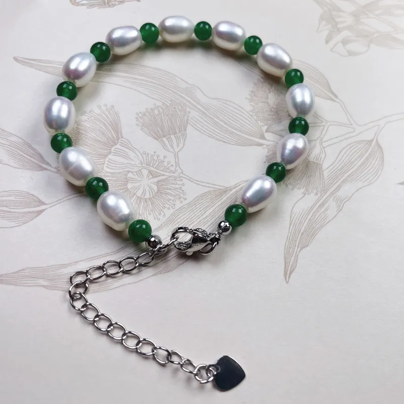 Taste The Color Natural Chalcedony Bracelets Women's-5