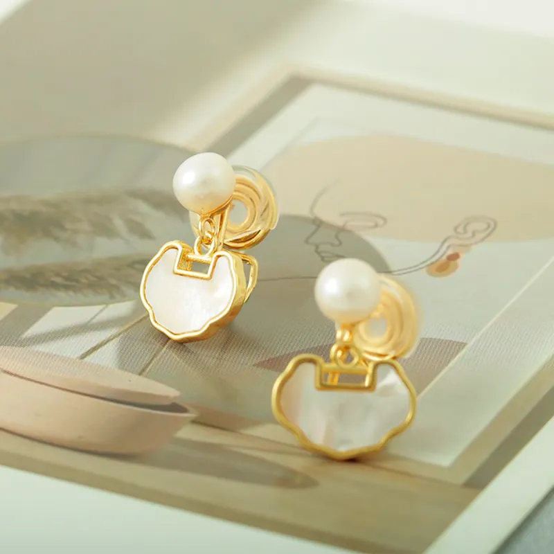 Taste The Color Pearl Clip On Earrings Women's-2