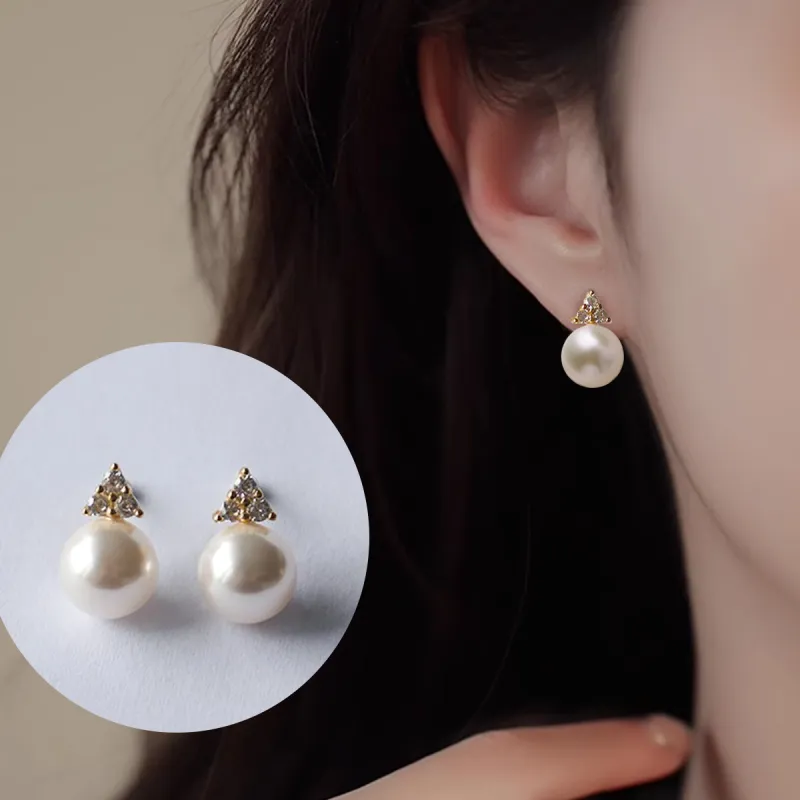Taste The Color Pearl Stud Earrings Women's-6