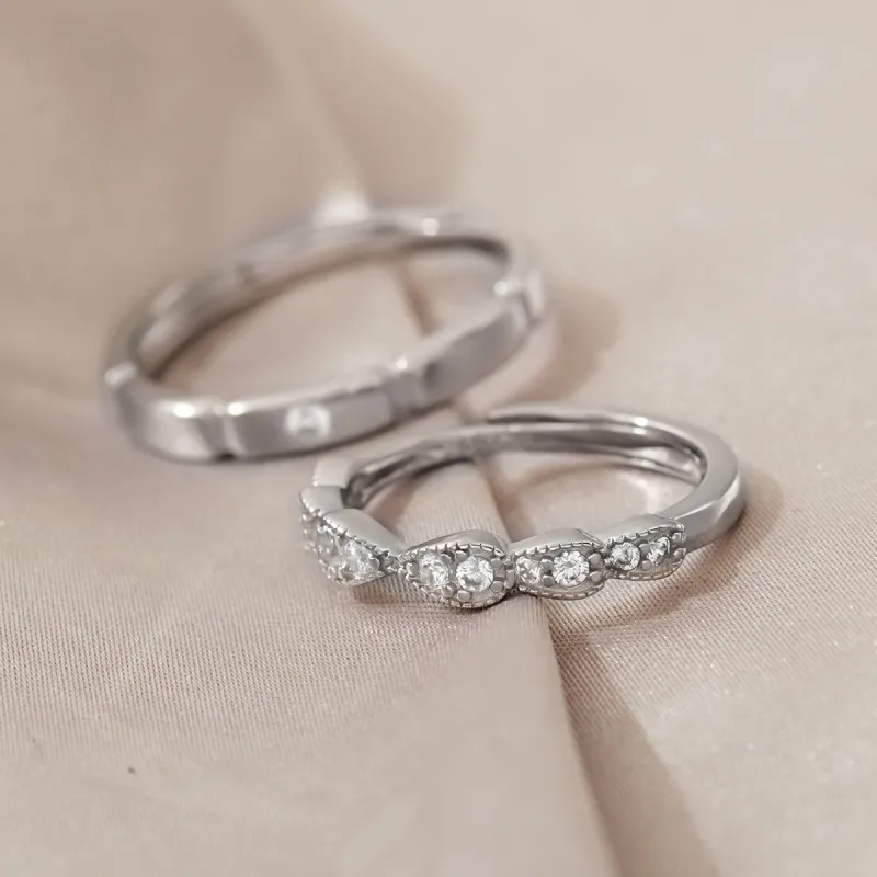 Taste The Color 925 Sterling Silver Couple Rings Unisex-4