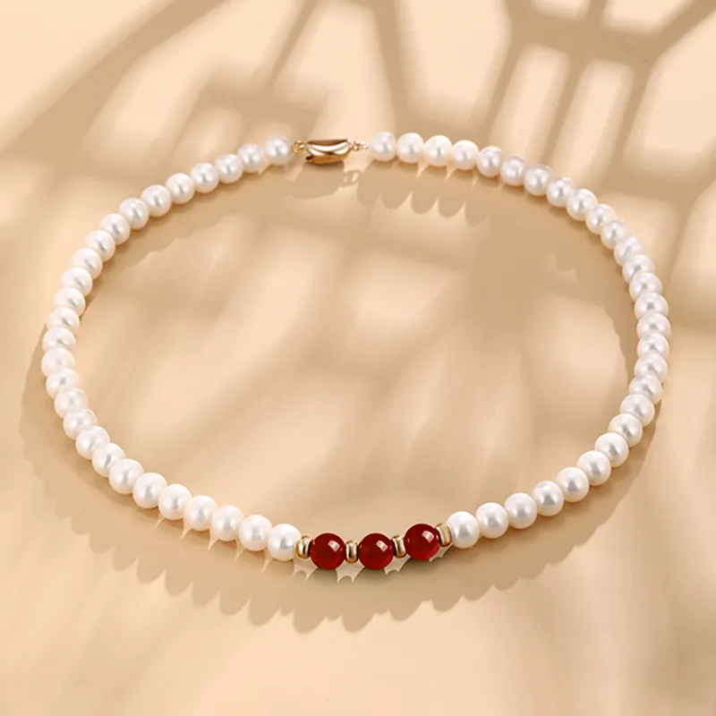 Taste The Color Pearl Necklaces Women's-14