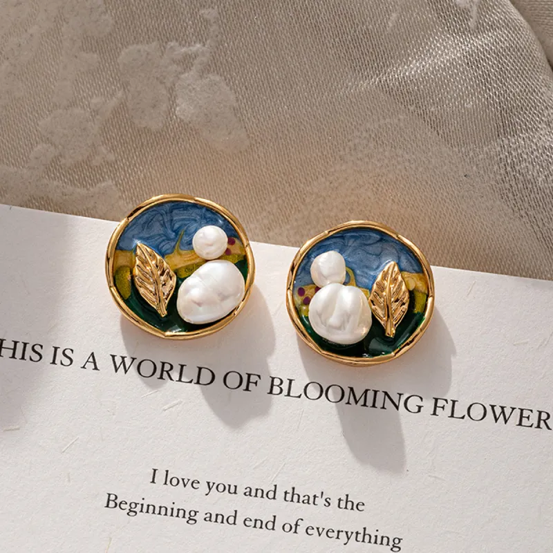 Taste The Color Pearl Stud Earrings Women's-6