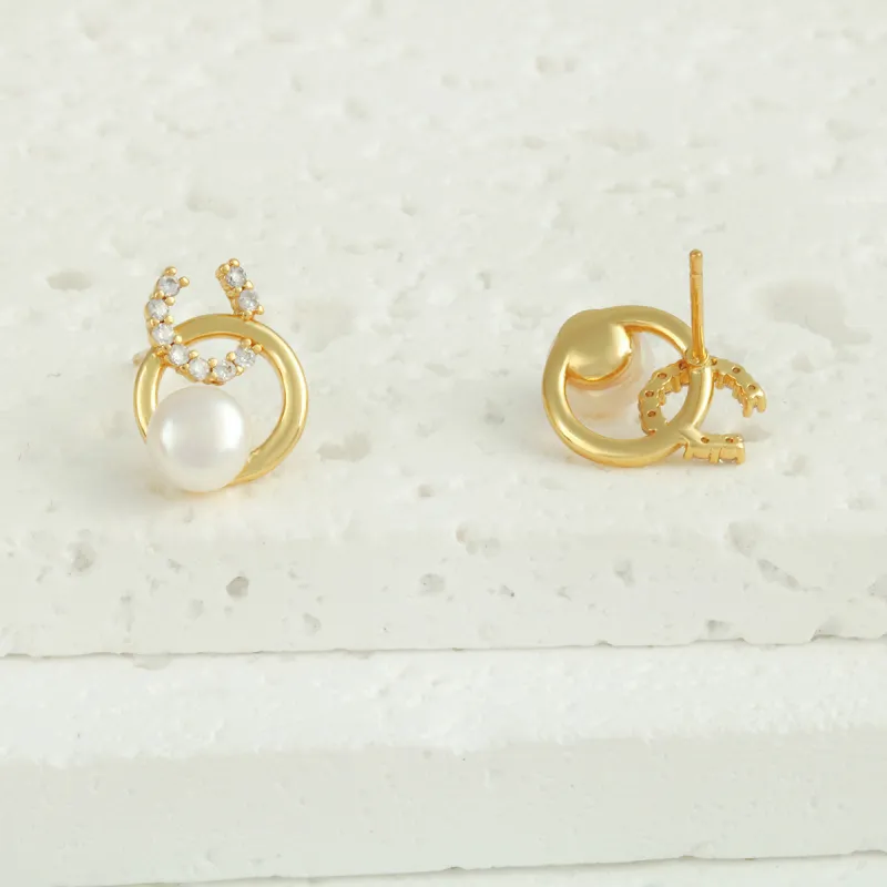 Taste The Color Pearl Stud Earrings Women's-4