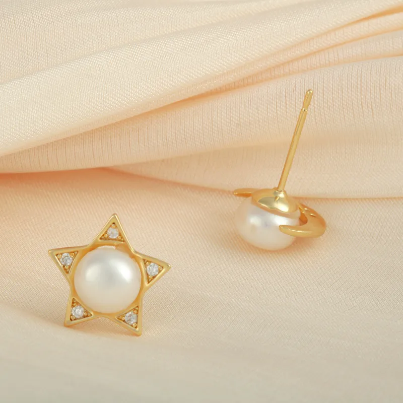Taste The Color Freshwater Pearl Stud Earrings Women's-4