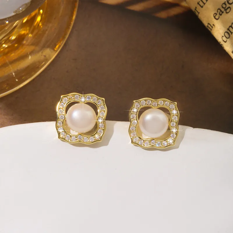Taste The Color Pearl Stud Earrings Women's-7
