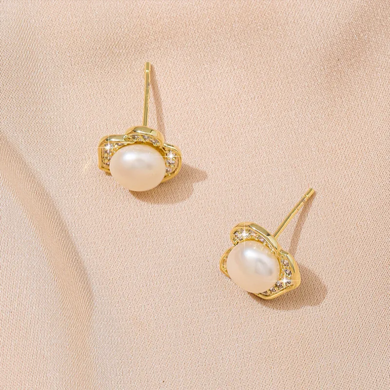 Taste The Color Pearl Stud Earrings Women's-3