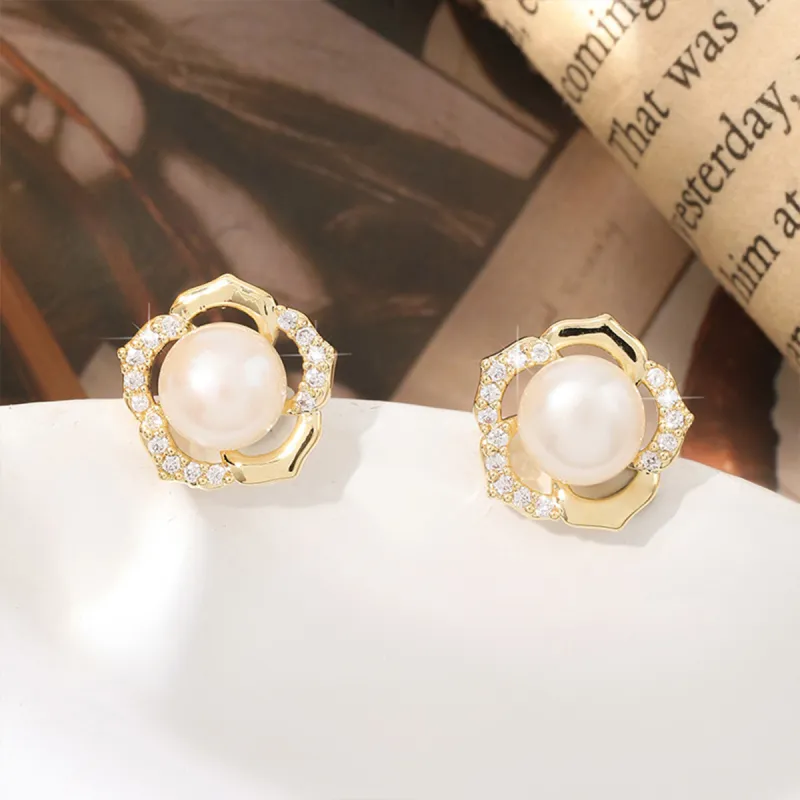 Taste The Color Pearl Stud Earrings Women's-12