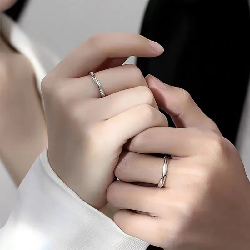 Taste The Color 925 Sterling Silver Couple Rings Unisex-1