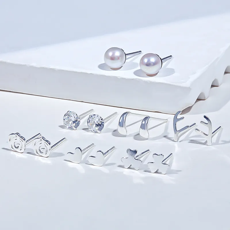 Taste The Color 999 Fine Silver Stud Earrings Women's-1