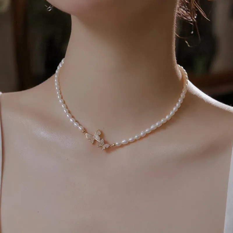 Taste The Color Pearl Necklaces Women's-4
