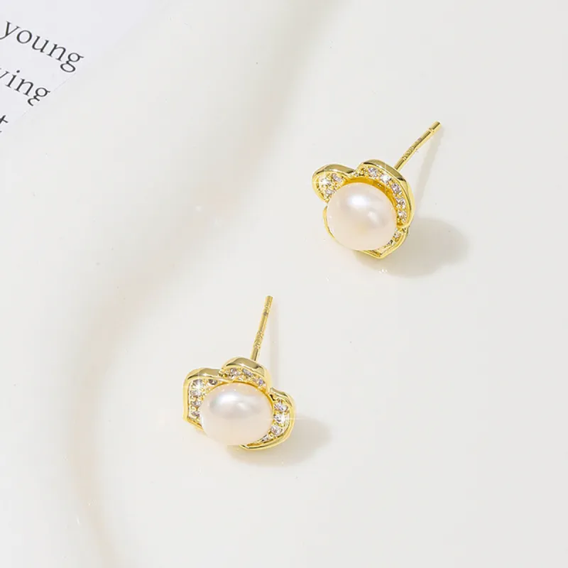 Taste The Color Pearl Stud Earrings Women's-4