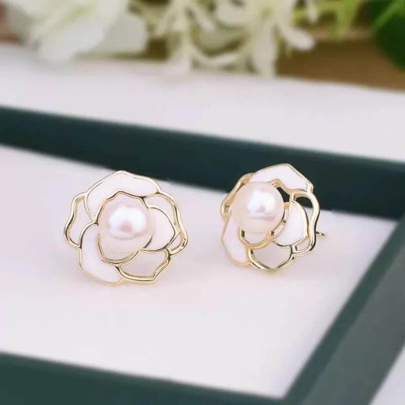 Taste The Color Pearl Stud Earrings Women's-2
