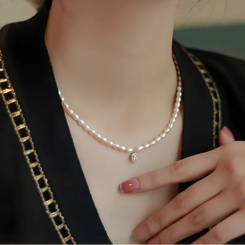 Taste The Color Pearl Necklaces Women's-3