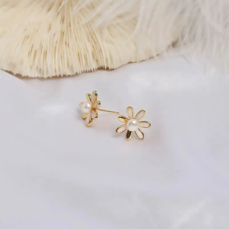 Taste The Color Pearl Stud Earrings Women's-4