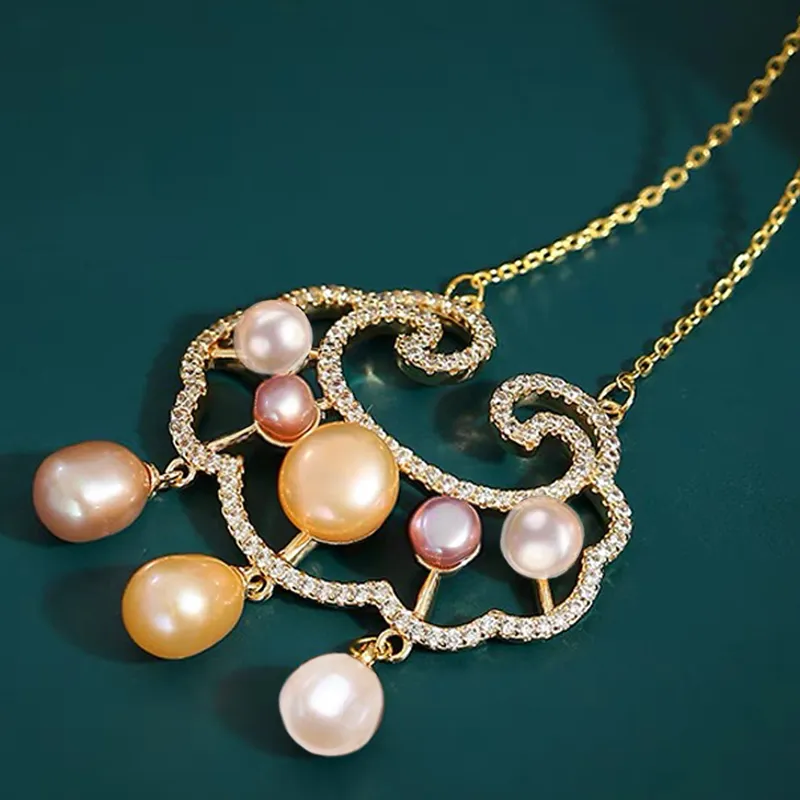 Taste The Color Freshwater Pearl Necklaces Women's-5