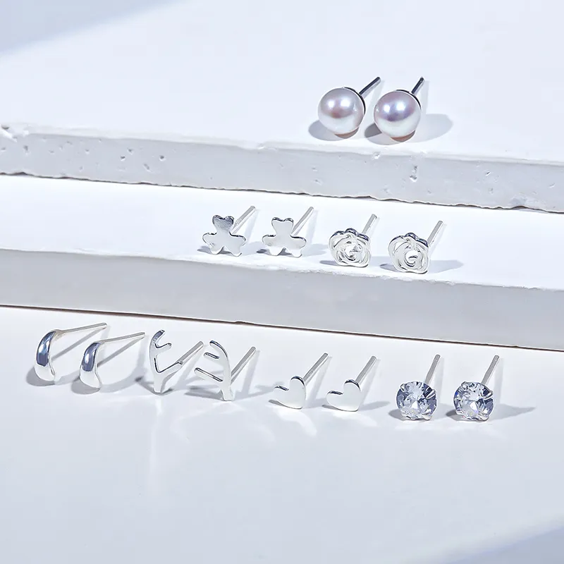 Taste The Color 999 Fine Silver Stud Earrings Women's-2