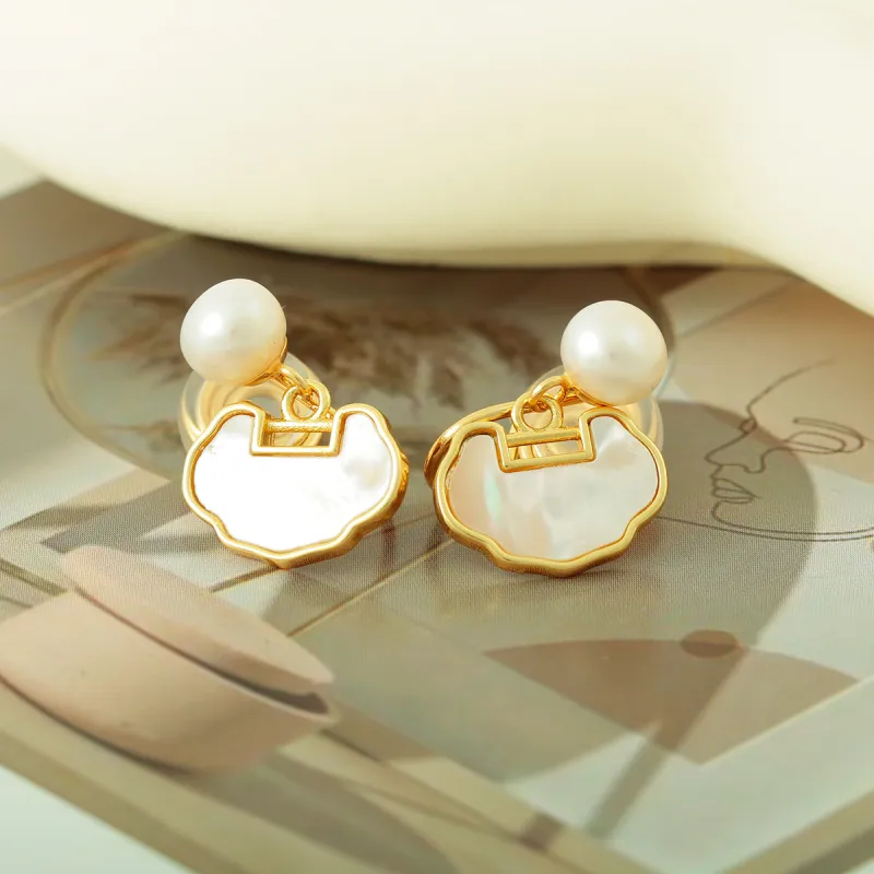 Taste The Color Pearl Clip On Earrings Women's-4