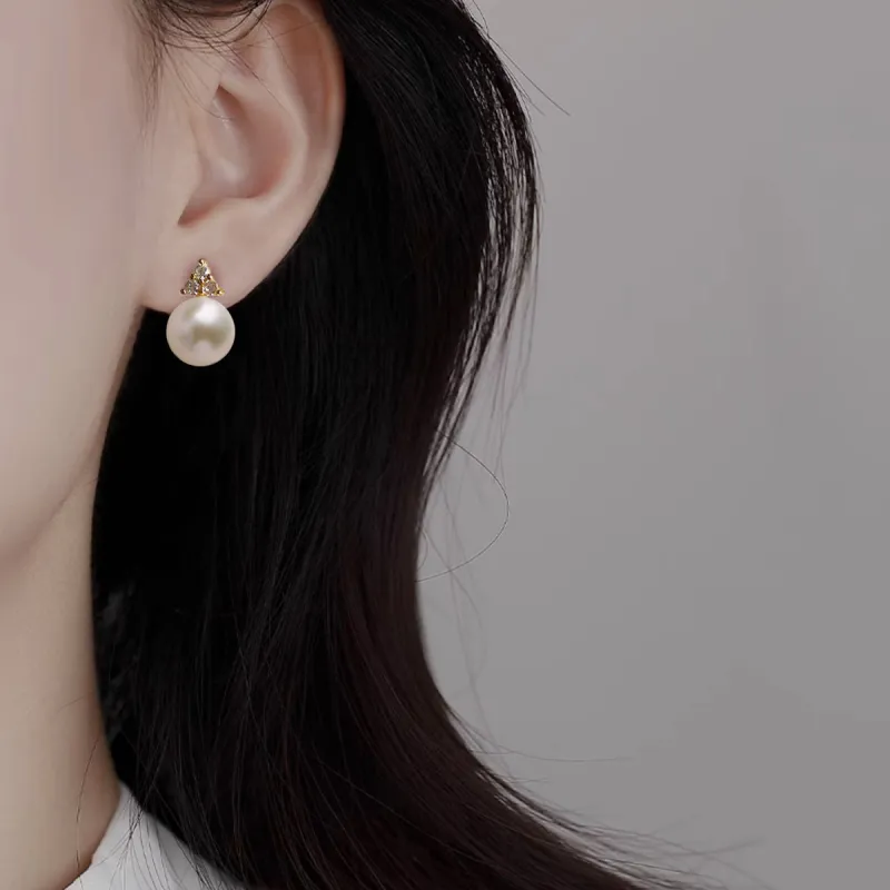 Taste The Color Pearl Stud Earrings Women's-9