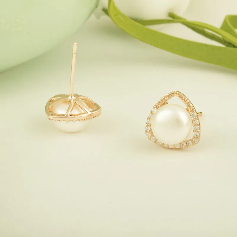 Taste The Color Freshwater Pearl Stud Earrings Women's-3