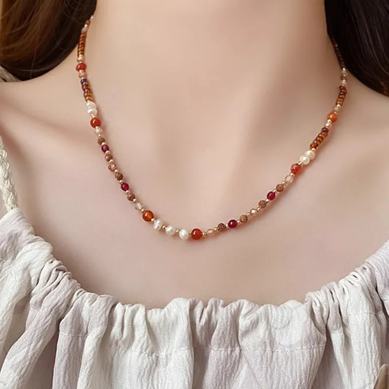 Taste The Color Freshwater Pearl Necklaces Women's-3