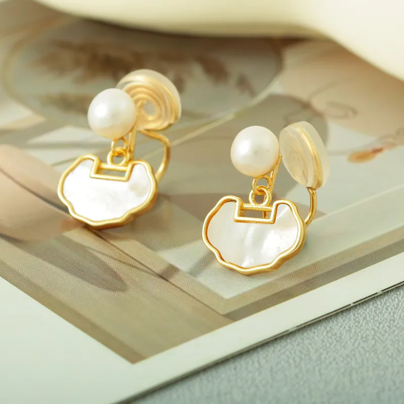 Taste The Color Pearl Clip On Earrings Women's-5