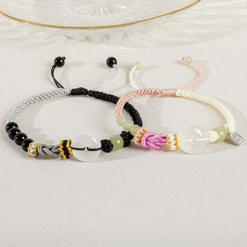 Taste The Color Natural Chalcedony Bracelets Unisex-12