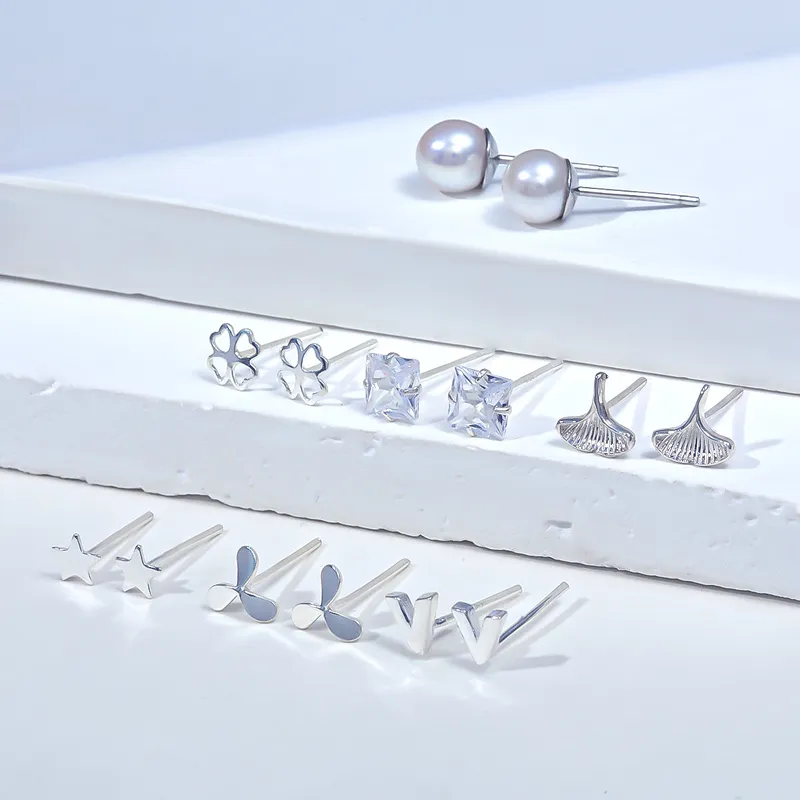 Taste The Color 999 Fine Silver Stud Earrings Women's-2