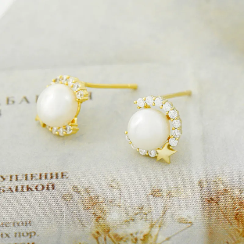 Taste The Color Pearl Stud Earrings Women's-4