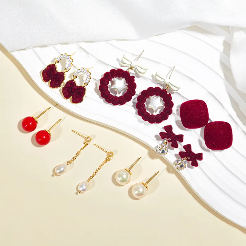 Taste The Color Pearl Stud Earrings Women's-5