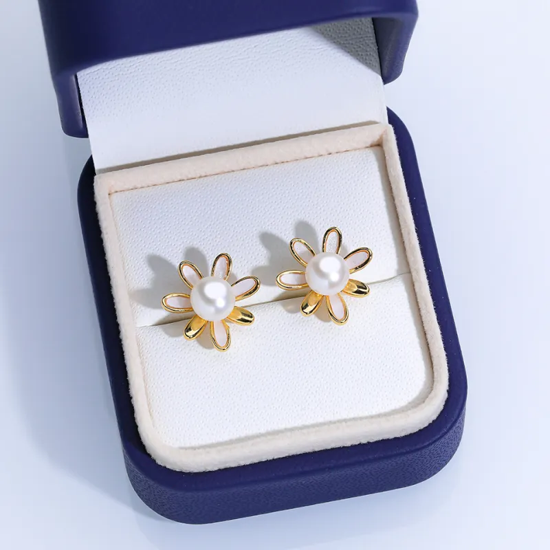 Taste The Color Pearl Stud Earrings Women's-6