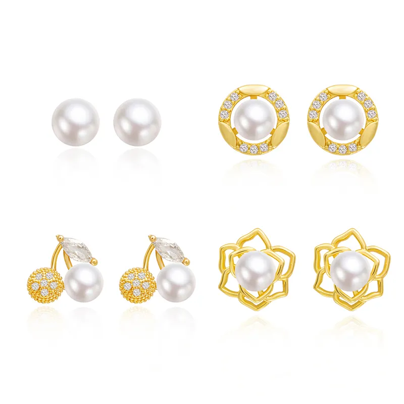 Taste The Color Pearl Stud Earrings Women's-7