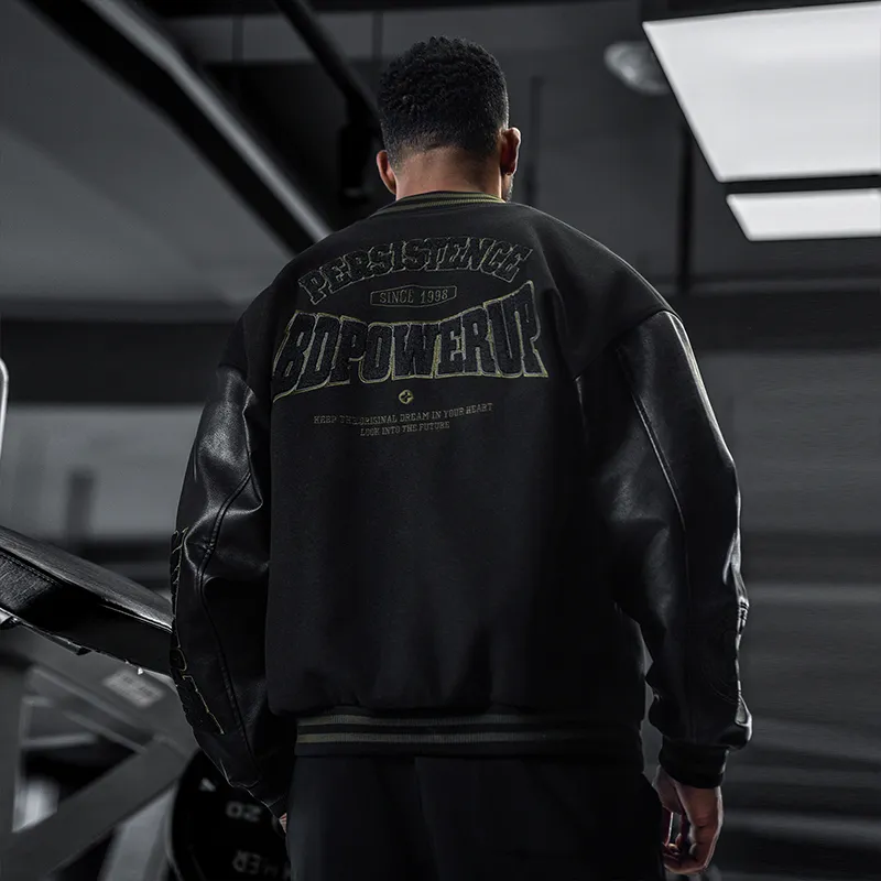BD.POWER UP+ Baseball Jacket Unisex Black-6