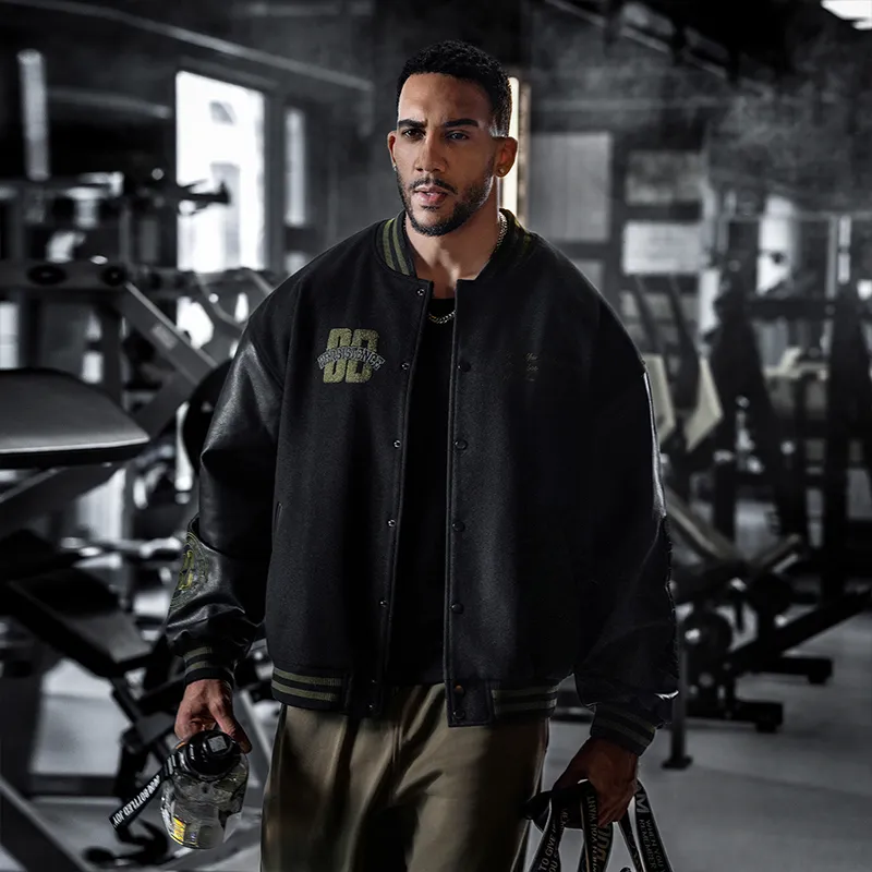 BD.POWER UP+ Baseball Jacket Unisex Black-5