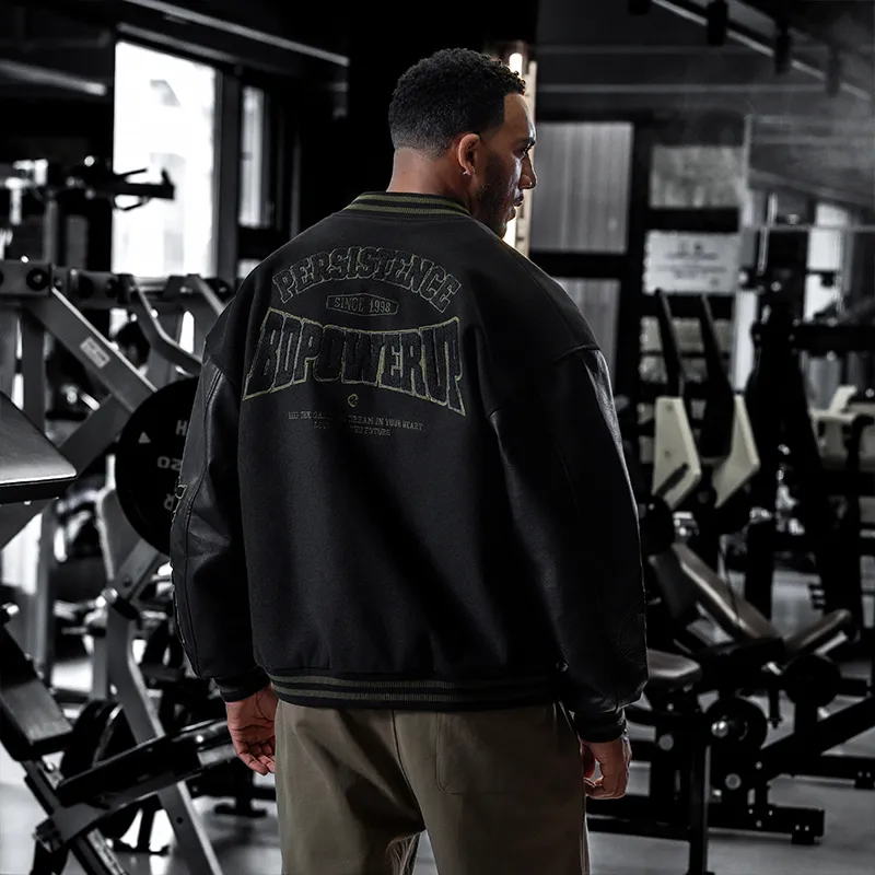 BD.POWER UP+ Baseball Jacket Unisex Black-4