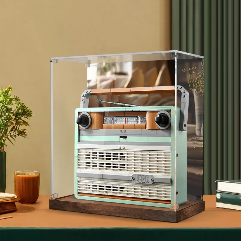 LIGHT YOUR BRICKS LeiYiBai Compatibility Building Block 10334 Vintage Radio Display Case Model Accessories-3