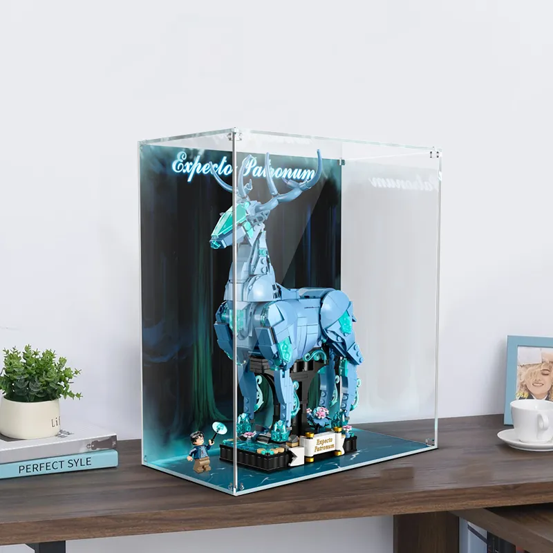 LIGHT YOUR BRICKS Harry Potter Patronus Charm Stag And Wolf Transparent Acrylic Display Case Model Accessories-6