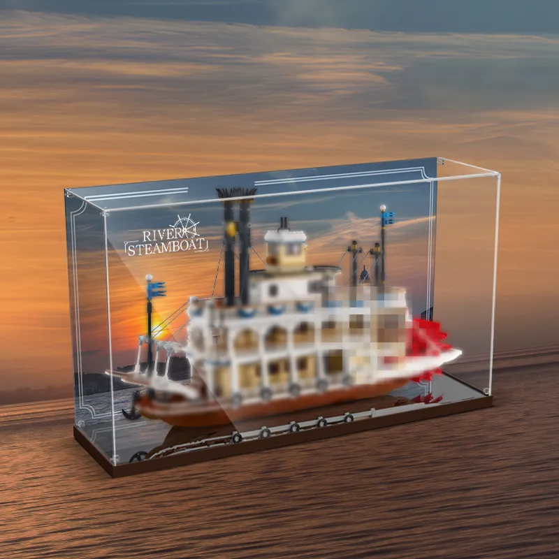 LIGHT YOUR BRICKS Compatibility IDEAS Collection 21356 Canal Steamboat Display Case Model Accessories-2