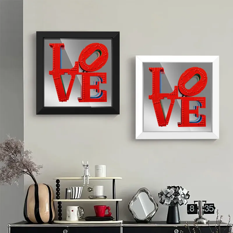 LIGHT YOUR BRICKS Compatibility LEGO 31214 LOVE Artistic Sculpture Wall Mounted Frame Model Accessories-3