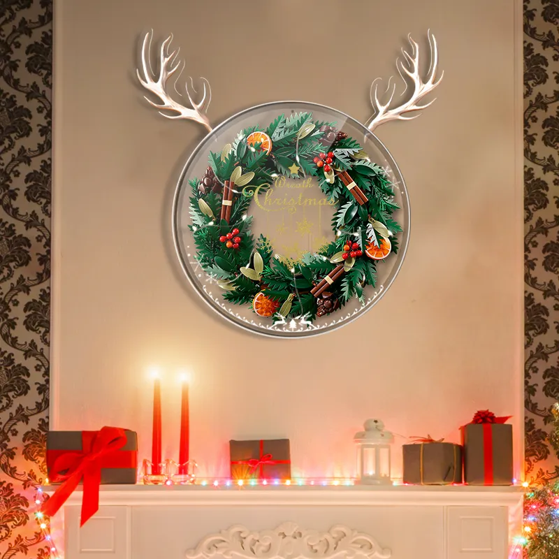 LIGHT YOUR BRICKS LeiYiBai Compatibility Building Block 10340 Christmas Wreath Wall Photo Frame Model Accessories-9