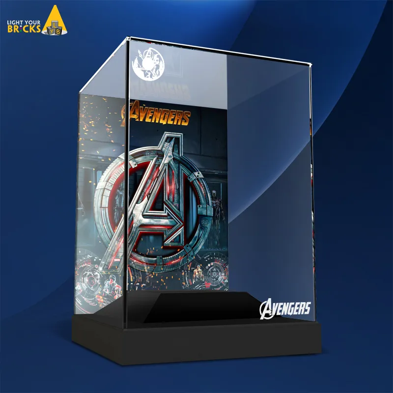LIGHT YOUR BRICKS Lei Ba Yi Compatibility Building Block 76165 Iron Man Helmet Display Case Model Accessories-2