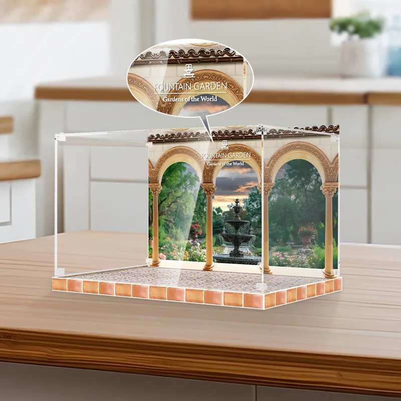 LIGHT YOUR BRICKS Compatibility Building Block 10359 Spain Fountain Garden Display Case Model Accessories-4