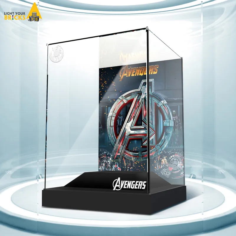 LIGHT YOUR BRICKS Lei Ba Yi Compatibility Building Block 76165 Iron Man Helmet Display Case Model Accessories-3