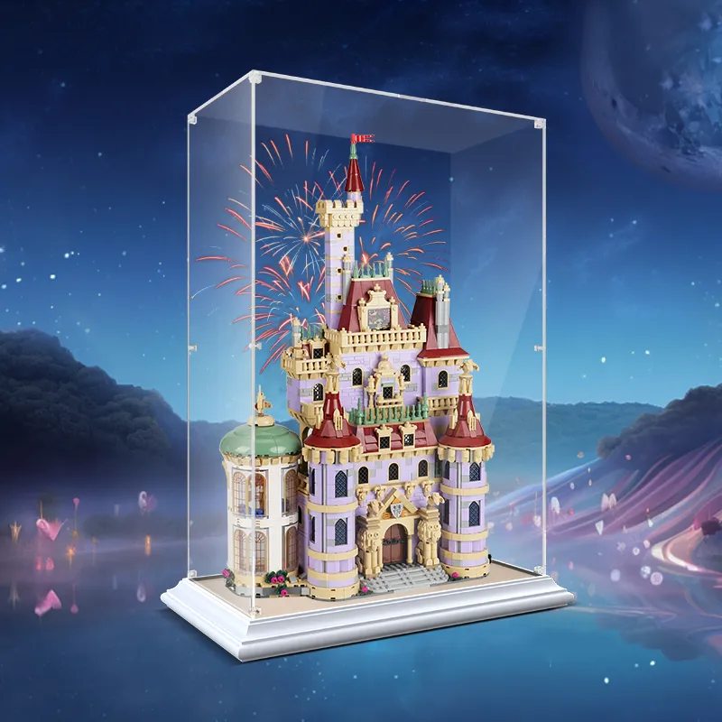 LIGHT YOUR BRICKS Compatibility Building Block 43263 Beauty And The Beast Castle Display Case Model Accessories-11