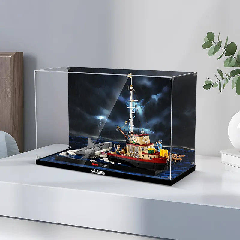 LIGHT YOUR BRICKS Compatibility Building Block IDEAS 21350 Great White Shark Orca Boat Storage Box Model Accessories-3
