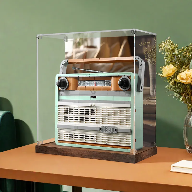 LIGHT YOUR BRICKS LeiYiBai Compatibility Building Block 10334 Vintage Radio Display Case Model Accessories-4