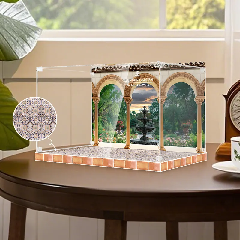 LIGHT YOUR BRICKS Compatibility Building Block 10359 Spain Fountain Garden Display Case Model Accessories-2