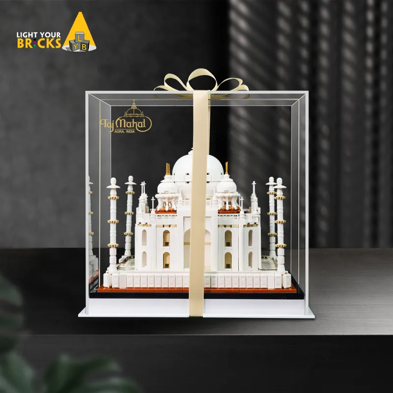 LIGHT YOUR BRICKS Lego 100th Anniversary 21056 Taj Mahal Display Case Model Accessories-4