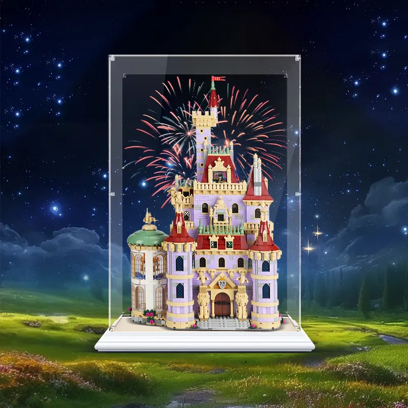 LIGHT YOUR BRICKS Compatibility Building Block 43263 Beauty And The Beast Castle Display Case Model Accessories-8
