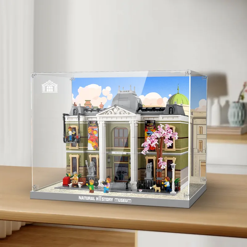 LIGHT YOUR BRICKS Compatibility Building Block 10326 Natural History Museum Street Scene Display Case Model Accessories-3
