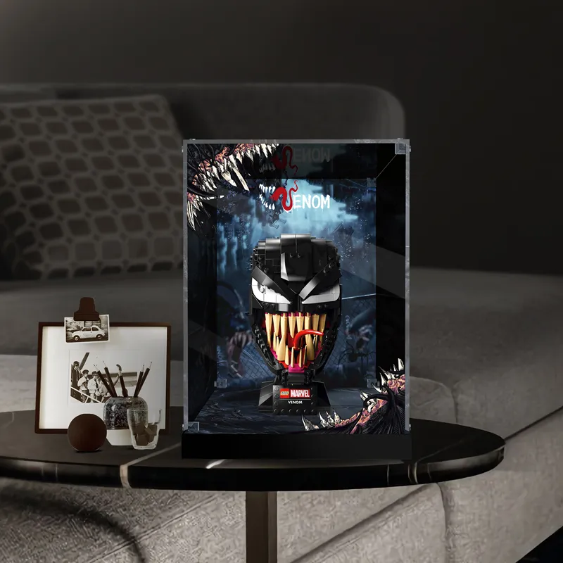 LIGHT YOUR BRICKS Lei Ba Yi Compatibility Superhero Building Block 76187 Venom Helmet Display Case Model Accessories-1